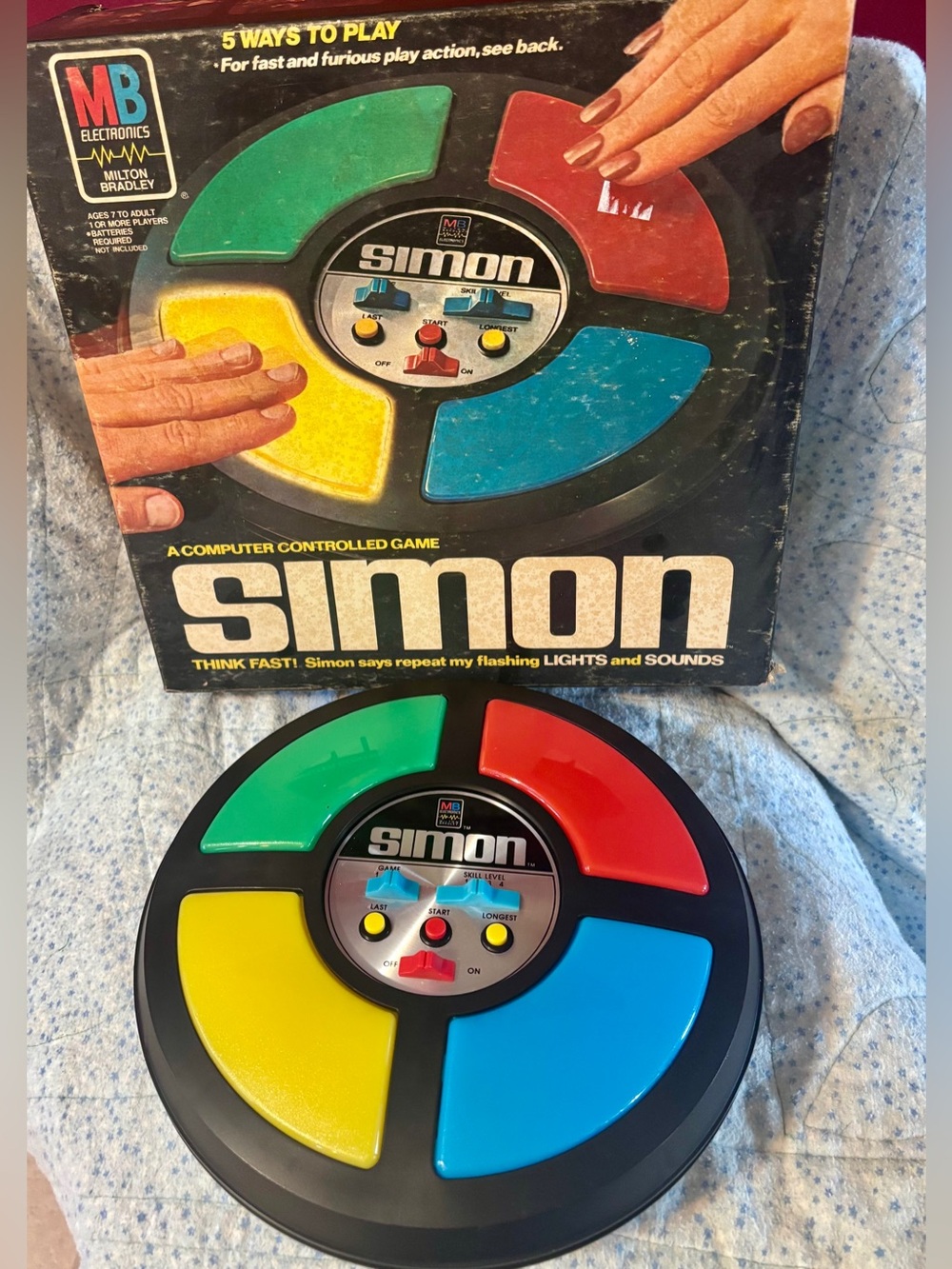Vintage 1978 Simon Electronic Memory Game Milton Bradley Tested And Working